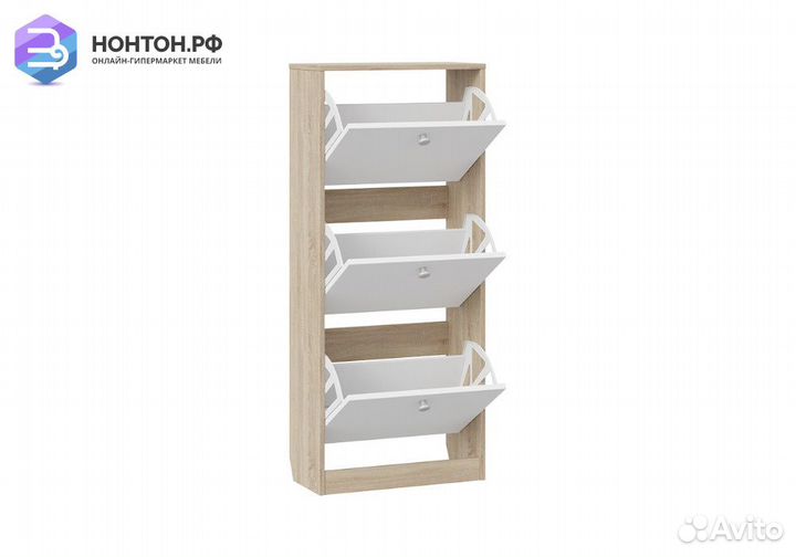 Тумба для обуви Тетра тип 1 дуб сонома / белый