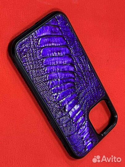 Чехол для телефона iPhone12 и 12 про кожа страуса