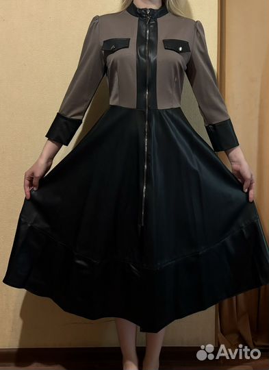 Экокожа платье