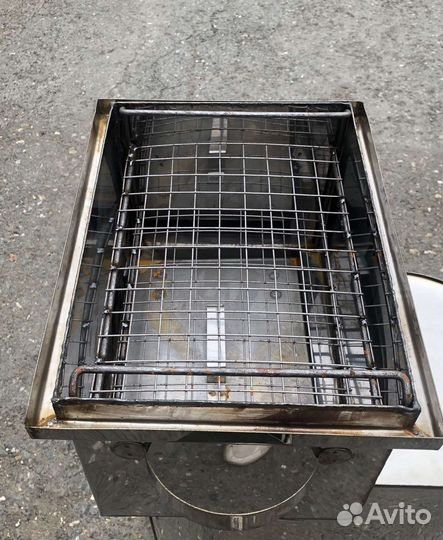 Коптилка нерж.1мм с гидрозатвором 350х250х230мм