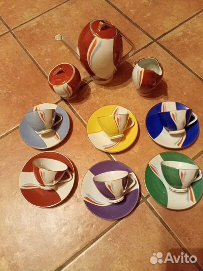 Фарфоровый кофейный сервис Гдр