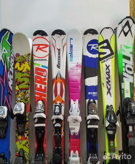 Горные лыжи 130-135 см + крепления