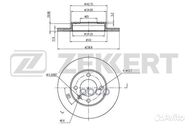 Диск торм. перед. Audi 80 II III 75- Seat Ibi