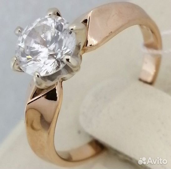 Кольцо / размер 15 / 1,97г / Золото585 / фианиты круглые