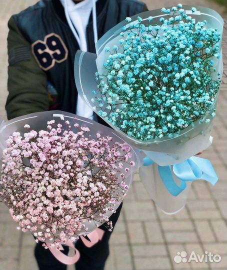 Букеты из Разных Цветов Гипсофилы. Доставка Цветов