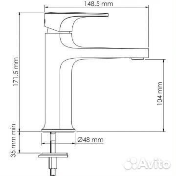 Смеситель Wasserkraft Neckar 2103 глянцевое золото