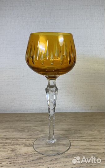 Бокал фужер цветное стекло хрусталь гдр Германия