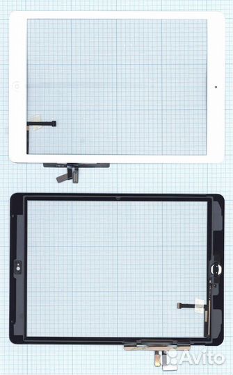 Тачскрин для iPad Air белый с кнопкой OEM