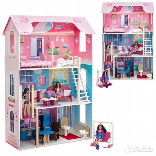 Домик кукольный деревянный 