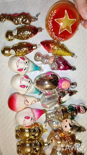 Елочные игрушки СССР (на прищепке и верёвке)
