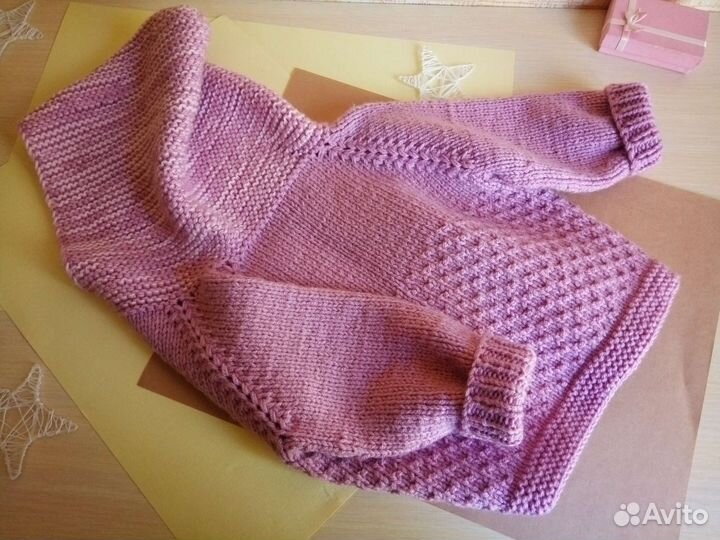 Вязанная кофта с капюшоном детская