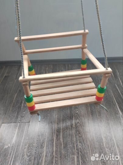 Качели детские подвесные деревянные