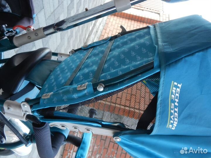 Велосипед-коляска Teac Team бирюзовый,надувные,хол