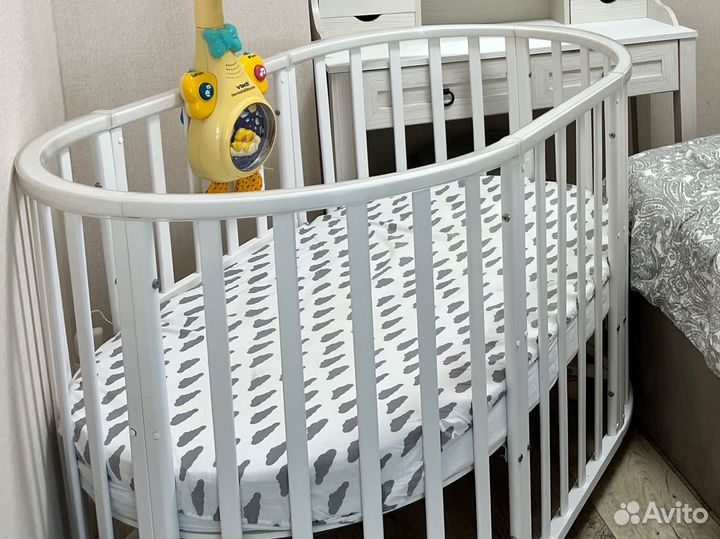 Кроватка трансформер круглая