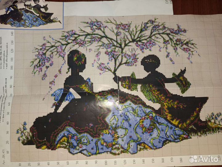 Вышивка крестом набор Он и Она (начатая)