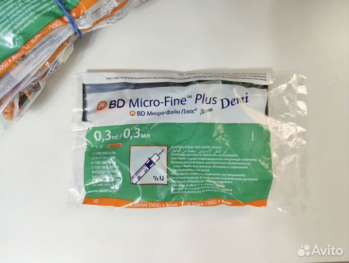 Шприцы инсулиновые 0.3 мл BD Micro-Fine Plus Demi