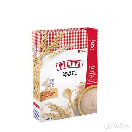 Детская каша piltti 5+ 8+ Финляндия