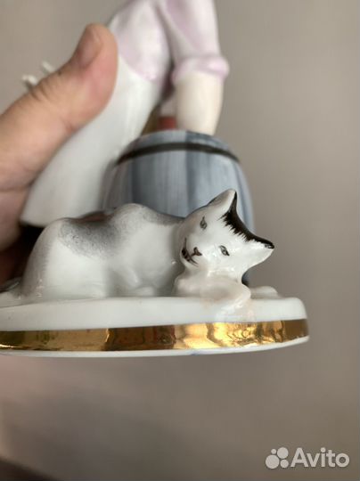 Фарфоровая статуэтка лфз Кот и повар СССР