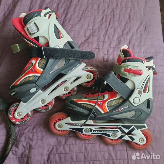 Коньки роликовые 36-39+защита