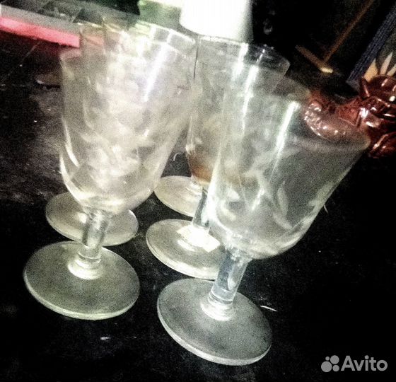 Набор рюмок, хрусталь 6 штук СССР, 50-е годы