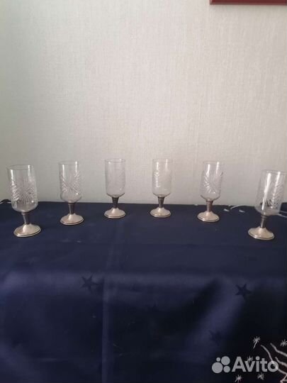 Хрустальные рюмки на ножке СССР