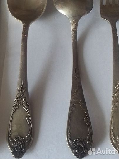 Столовые приборы Мельхиор,Медь,Нож,Ложк Вилка СССР