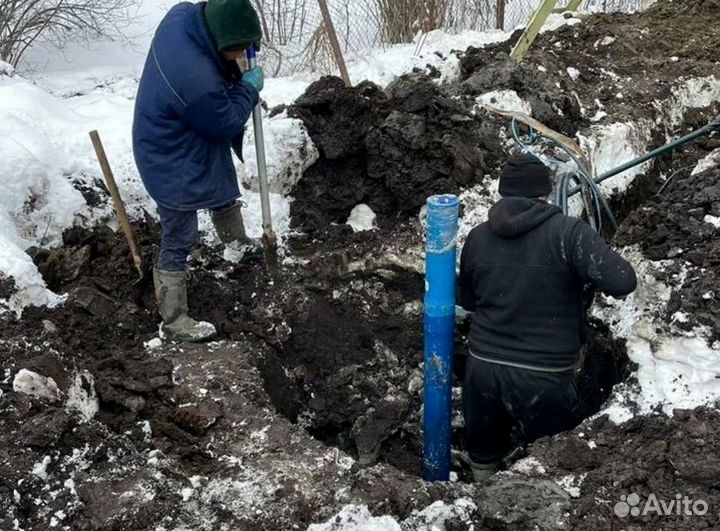 Септик под ключ. Скважина с кессоном