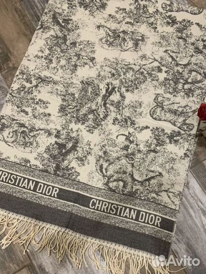 Кашемировый палантин шарф Dior серый