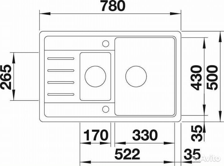 Кухонная мойка Blanco 521305 legra 6 S Compact жас