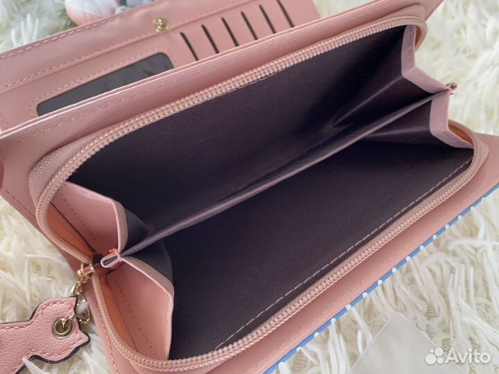 Кошелек для девочки розовый с котиком