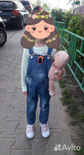 Джинсовый комбинезон для девочки 98