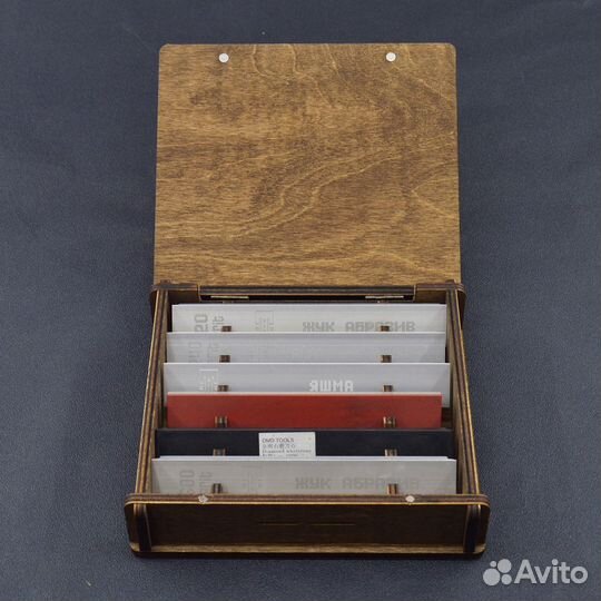 Деревянная шкатулка для хранения 6-ти заточных бру