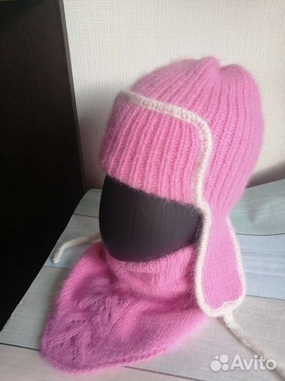 Шапка ушанка из пуха норки