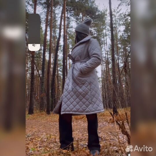Стеганное пальто