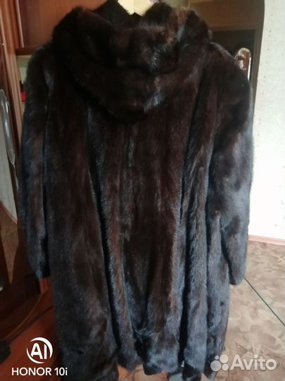 Шуба норковая с капюшоном