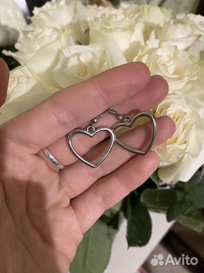 Серьги сердечки