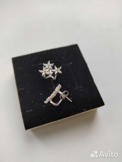 Серьги каффы серебро