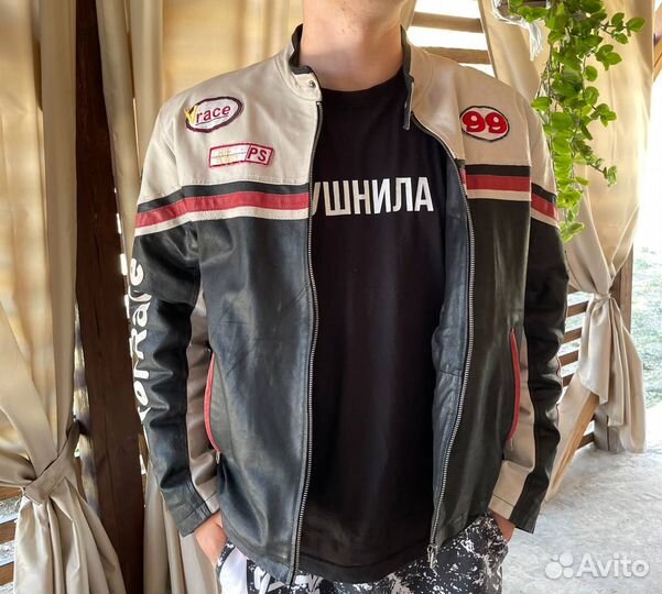 Мотокуртка кожаная