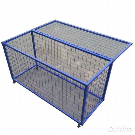 Тележка из металлической сетки для хранения мячей