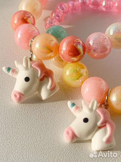 Набор из 2х детских браслетов с единорогом