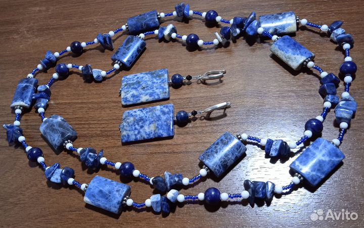 Бусы и серьги из лазурита, СССР