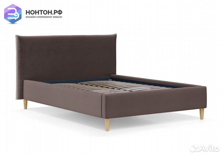 Кровать Микаса коричневая / светло-серая