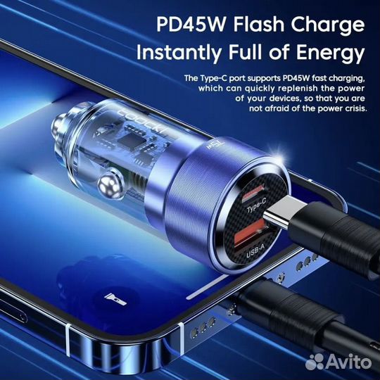 Автомобильная зарядка 75w Toocki