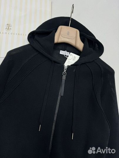 Brunello cucinelli кофта на молнии белая и черная