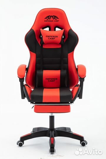 Игровое кресло черно-красное без подставки