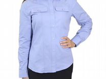 Блуза синего цвета с длинным рукавом