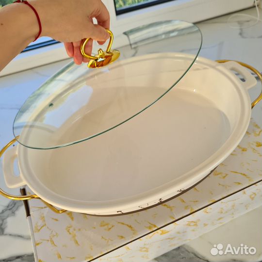 Фарфоровое блюдо с подогревом