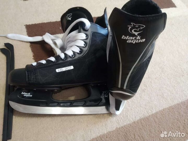 Коньки хоккейные black aqua