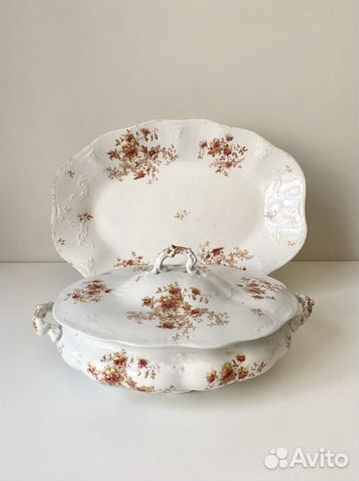 Антикварное блюдо и террин