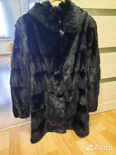 Шуба норковая с капюшоном